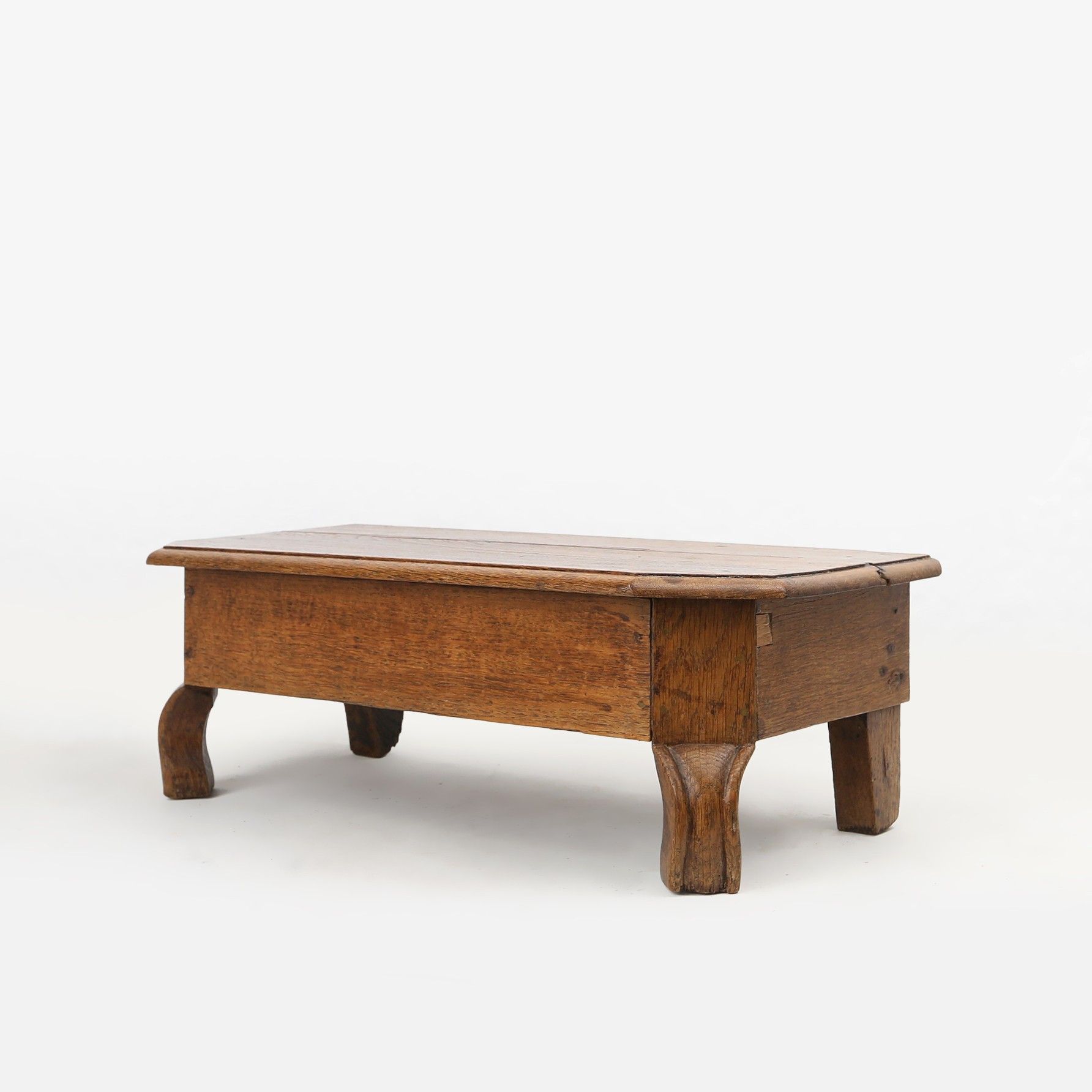 Charming wooden rustic church stool, France ca. 1900-img